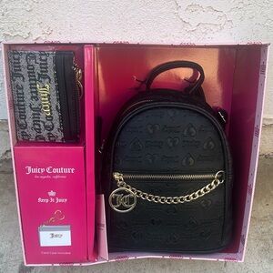 Juicy Couture Black Backpack with Gold Accents